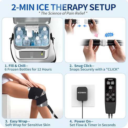 Ice Machine for Knee After Surgery, Programmable Cold Therapy Machine w/Temp Disp, 12H Knee Ice Machine Pain Relief, 12QT/Ultra-Quiet,Cryotherapy for Knee Replacement Shoulder Hip in Saudi Arabia