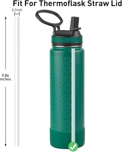 مجموعة مكونة من 10 قطع بديلة لزجاجة ThermoFlask 14OZ/18OZ/24OZ/32OZ/40OZ، طول قابل للتخصيص مع فرش التنظيف وأداة القطع، خالية من مادة BPA. in Kuwait