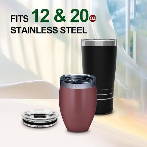 2PCS MagSlider Lid compatible with Tervis 12 & 20oz Stainless Steel Tumbler Travel Cups in Saudi Arabia
