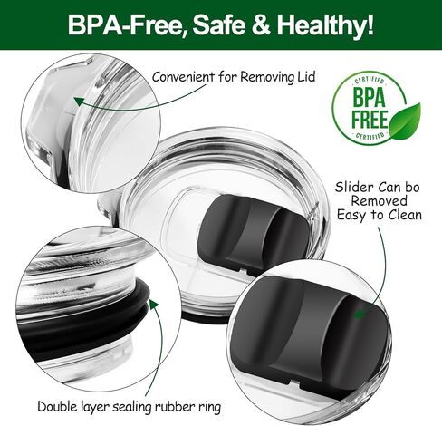 2PCS MagSlider Lid compatible with Tervis 12 & 20oz Stainless Steel Tumbler Travel Cups in Saudi Arabia