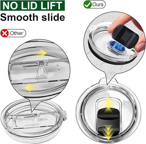 2PCS MagSlider Lid compatible with Tervis 12 & 20oz Stainless Steel Tumbler Travel Cups in Saudi Arabia