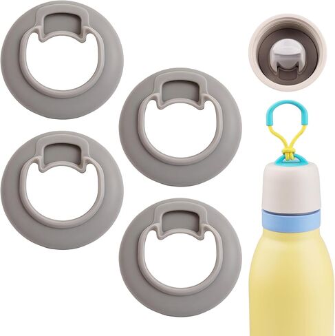 سدادة بديلة لسدادة مطاطية لـ Owala FreeSip Twist 18oz/24oz غطاء علوي لزجاجة المياه، غطاء سيليكون، استبدال حشية، رمادي-4 عبوات in Saudi Arabia