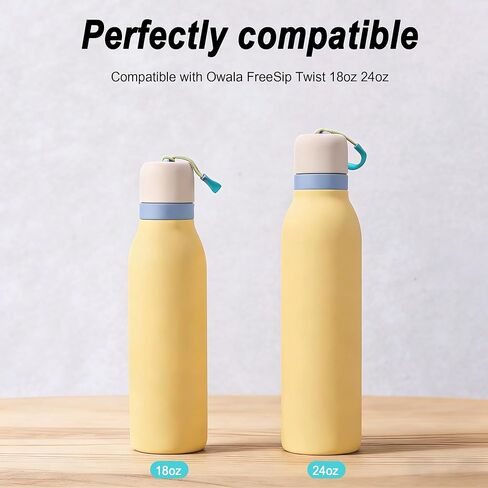 سدادة بديلة لسدادة مطاطية لـ Owala FreeSip Twist 18oz/24oz غطاء علوي لزجاجة المياه، غطاء سيليكون، استبدال حشية، رمادي-4 عبوات in Saudi Arabia