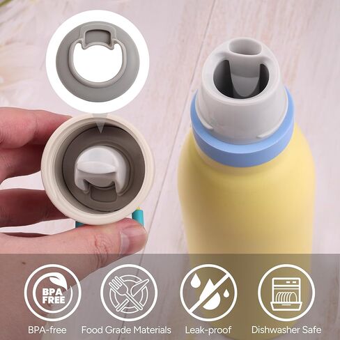 سدادة بديلة لسدادة مطاطية لـ Owala FreeSip Twist 18oz/24oz غطاء علوي لزجاجة المياه، غطاء سيليكون، استبدال حشية، رمادي-4 عبوات in Saudi Arabia