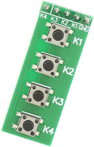 Hyuduo Universal 4-Key Push Button Switch Module - لوحة مفاتيح تشغيل/إيقاف صناعية للوحات التحكم، ومفاتيح ضغط قابلة للتركيب على السكك الحديدية DIN in Saudi Arabia