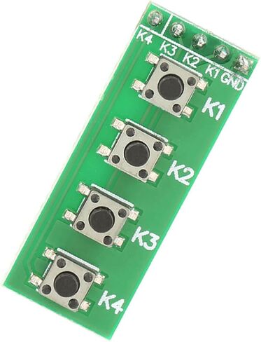 Hyuduo Universal 4-Key Push Button Switch Module - لوحة مفاتيح تشغيل/إيقاف صناعية للوحات التحكم، ومفاتيح ضغط قابلة للتركيب على السكك الحديدية DIN in Saudi Arabia