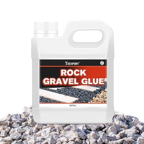 غراء الصخور للمناظر الطبيعية، غراء الحصى، غلاف الحصى البازلاء 31.2oz أقصى غطاء، قفل صخري قوي، لاصق حجر المناظر الطبيعية للمنحدرات، أسرة الزهور، حواف الممر، سريع الجفاف وآمن للنباتات والحيوانات الأليفة in Kuwait