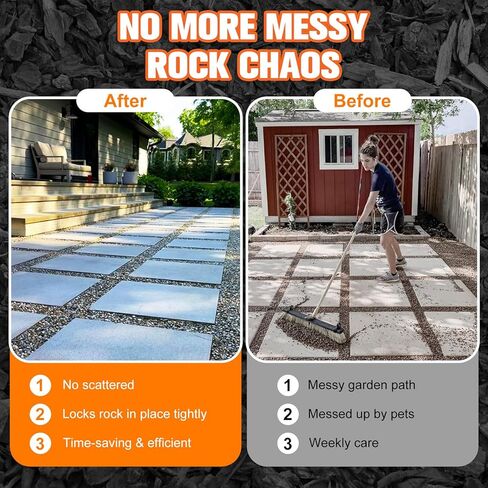 غراء الصخور للمناظر الطبيعية، غراء الحصى، غلاف الحصى البازلاء 31.2oz أقصى غطاء، قفل صخري قوي، لاصق حجر المناظر الطبيعية للمنحدرات، أسرة الزهور، حواف الممر، سريع الجفاف وآمن للنباتات والحيوانات الأليفة in Kuwait