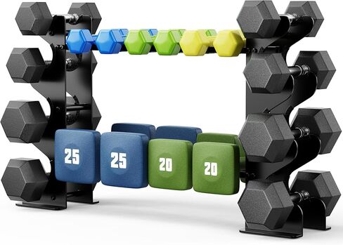 4-Tier Dumbbell Rack Stand for Home Gym: Rack Only Holder for Dumbbells, Free Weights, 400LB Capacity Heavy-Duty Compact Storage Organizer in Saudi Arabia