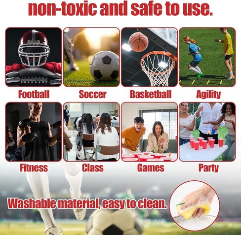 48 قطعة من أقراص التحديد المسطحة المخروطية الشكل مع حامل وحقيبة حمل - 4 ألوان (أحمر، برتقالي، أصفر، أزرق) للتدريب الرياضي، التدريبات الميدانية، تمارين الرشاقة - بلاستيك TPE متين، قطر 6 بوصات in Kuwait