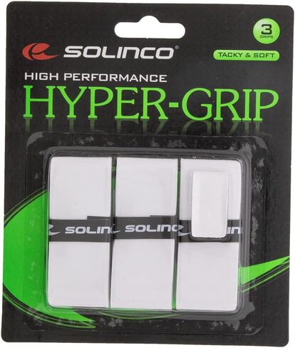 Solinco Hyper Extra Tacky Tennis Over Grip، أبيض، 3 عبوات in Saudi Arabia