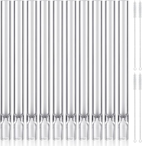 30 Pcs 8 Inch Borosilicate Glass Pipe, 12mm OD, 7mm ID, 2mm Thick Wall, High Heat Glass Blowing Tubes with 4 pcs Cleaning Brushes, for Blowing, Lampworking, Industrial Use in Saudi Arabia