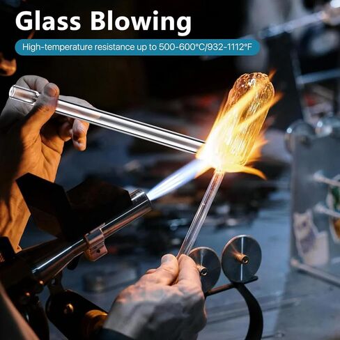 30 Pcs 8 Inch Borosilicate Glass Pipe, 12mm OD, 7mm ID, 2mm Thick Wall, High Heat Glass Blowing Tubes with 4 pcs Cleaning Brushes, for Blowing, Lampworking, Industrial Use in Saudi Arabia