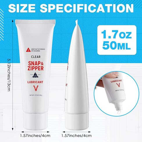 زيت تشحيم بسحّاب وسحاب من لونسوير للسحّابات البلاستيكية والمعدنية، 1.7 أونصة من تشحيم سحاب غير ملطخ لقماش القوارب، وحقائب المعدات، والملابس، والسترات، وبدلات الغوص، وألواح الفينيل والمزيد in Kuwait