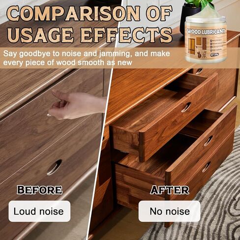 شمع درج جاوجاو، شمع الأثاث للخشب، 7 أوقية، زيت تشحيم قوي للأدراج الخشبية، يزيل الالتصاق والضوضاء، سهولة درج الأدراج والأبواب ومفصلات كرسي الجيتار، 200 جرام in Kuwait