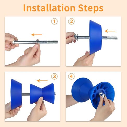 مجموعة أسطوانة مقطورة القارب مقاس 4 بوصات، أسطوانة مقوسة من مادة TPU مع قضبان، ووقفة القوس مع أجراس نهاية، تناسب عمود 1/2 بوصة ودعامة مقطورة 4 بوصة in Kuwait