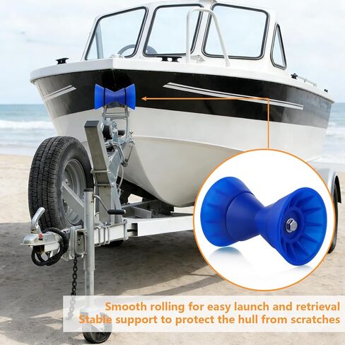 مجموعة أسطوانة مقطورة القارب مقاس 4 بوصات، أسطوانة مقوسة من مادة TPU مع قضبان، ووقفة القوس مع أجراس نهاية، تناسب عمود 1/2 بوصة ودعامة مقطورة 4 بوصة in Kuwait