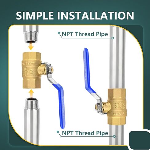 1 "صمام كروي FIP ملولب، 1 حزمة صمام إيقاف أزرق، صمام كروي كامل المنفذ من النحاس المطروق مع موصل FNPT، 150 رطل لكل بوصة مربعة WSP/600 WOG in Kuwait