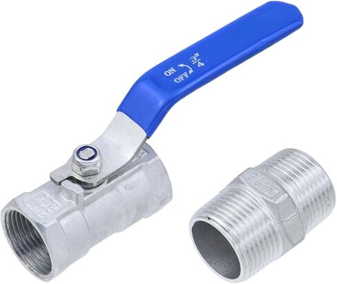 Dnyta 2 Pcs Standard Port Ball Valve 3/4 Inch, Stainless Steel 304 Female x Female Heavy Duty 3/4 Gas Valve Switch with Hex Threaded Straight-through Joints and Raw Material Belt, for Water, Oil, Gas in Kuwait