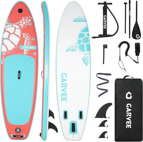 GarveeLife Inflatable Stand Up Paddle Board with Premium SUP Paddle Board Accessories, Wide Stable Design, Non-Slip EVA Deck Pad, Built-in Camera Mount, for Adults & Youth, 10'6"/11'/11'5" in Saudi Arabia