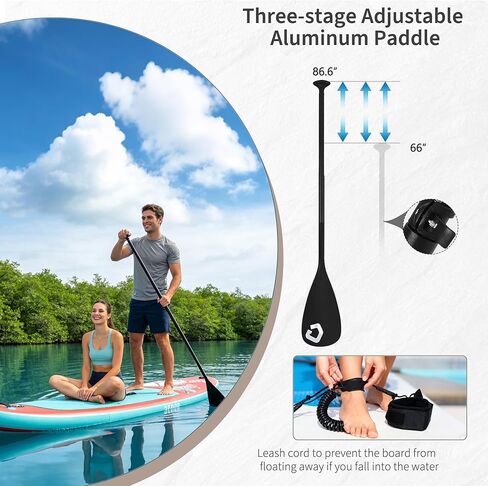 GarveeLife Inflatable Stand Up Paddle Board with Premium SUP Paddle Board Accessories, Wide Stable Design, Non-Slip EVA Deck Pad, Built-in Camera Mount, for Adults & Youth, 10'6"/11'/11'5" in Saudi Arabia