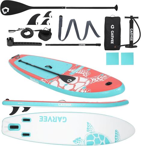 GarveeLife Inflatable Stand Up Paddle Board with Premium SUP Paddle Board Accessories, Wide Stable Design, Non-Slip EVA Deck Pad, Built-in Camera Mount, for Adults & Youth, 10'6"/11'/11'5" in Saudi Arabia