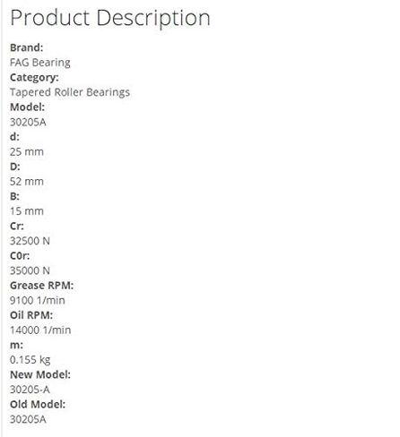 FAG 30205A محامل مدببة 25x52x15mm in Kuwait