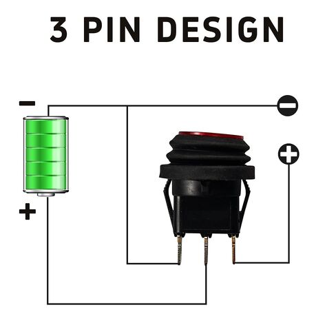 4Pcs Waterproof Round Rocker Toggle Switch, 2 Position 12V 20A SPST 3Pin ON-Off Car Auto Boat LED Light for Marine Truck RV KCD1-8-101NW, 4 Colors in Saudi Arabia