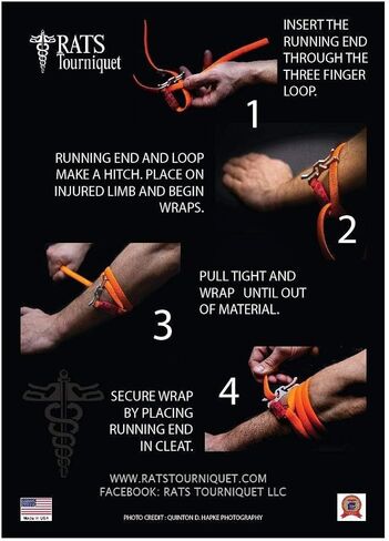 Rats Tourniquet System, Quick-Apply Emergency Tourniquet, First Aid, Survival Gear, Compact & Versatile Hemorrhage Control Medical Tool - Hi-Vis Orange in Kuwait