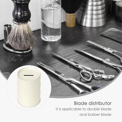 Linkidea Safety Razor Blade Disposal Container Box, Metal Razor Disposal Case Safe Bank for Storing Used Wasted Blades (White) in Saudi Arabia