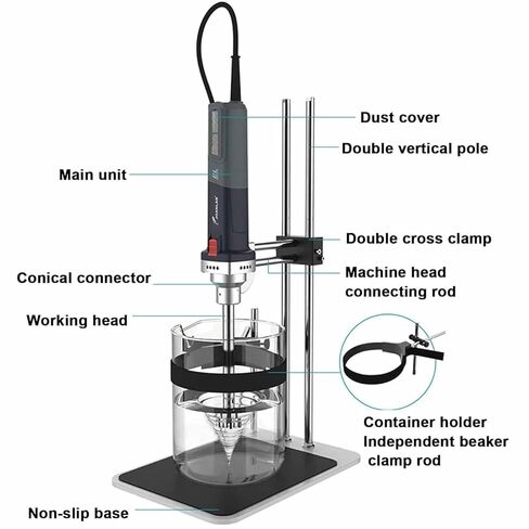 Handheld Homogenizer,1300W High-Speed Cell Tissue Homogenizer,Laboratory Homogenising Emulsifiers with Adjustable Gears,6 Gears Adjustable, with Double Upright Bracket in Saudi Arabia