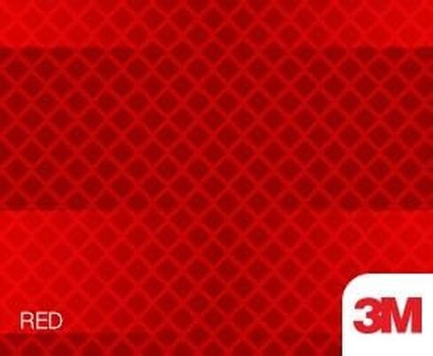 4" Wide x 10' Foot Long Roll of 3M DOT Diamond Grade Conspicuity Solid Red Reflective Sheeting Safety Tape 983-72ES in Kuwait