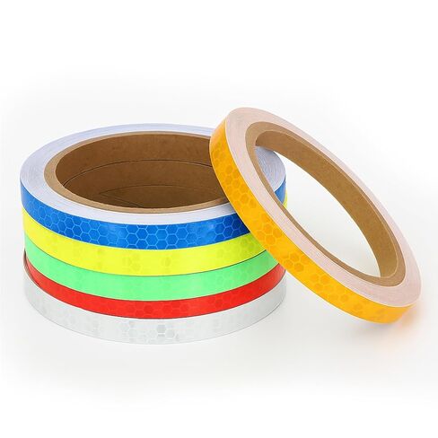 6 Rolls Reflective Tape for Bikes Adhesive 6 Colors Night Safety Iron On Reflective Tape Waterproof for Trailer Motorcycle Yellow.,Orange, Green,Silver, Blue, Red(0.4 Inch x 157 Feet) in Saudi Arabia