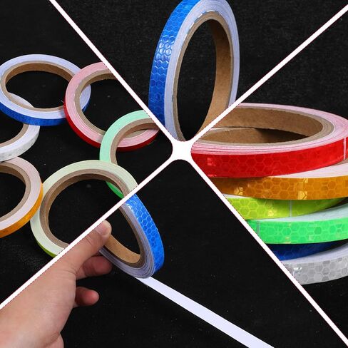 6 Rolls Reflective Tape for Bikes Adhesive 6 Colors Night Safety Iron On Reflective Tape Waterproof for Trailer Motorcycle Yellow.,Orange, Green,Silver, Blue, Red(0.4 Inch x 157 Feet) in Saudi Arabia