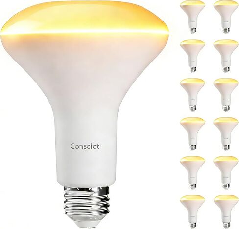 Consciot BR30 LED Bulb Dimmable, 10W Equivalent 65W, 850lm 2700K Soft White Light Bulb with E26 Base, Flood Light Bulb for Indoor Recessed Can Light, UL & FCC Listed, 3 Pack in Kuwait