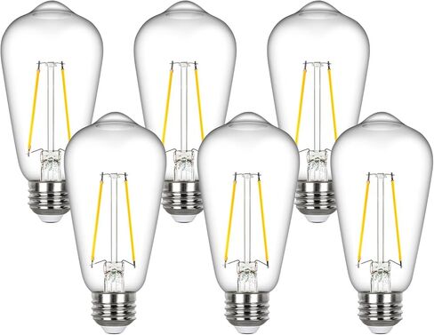 Sigalux Vintage LED Edison Bulbs 40 watt Equivalent, Dimmable E26 Light Bulb 2700K Soft Warm White, Amber Glass ST58 Vintage Bulb, 90+CRI, 4.5W 400LM, E26 Base, 4 Pack in Kuwait