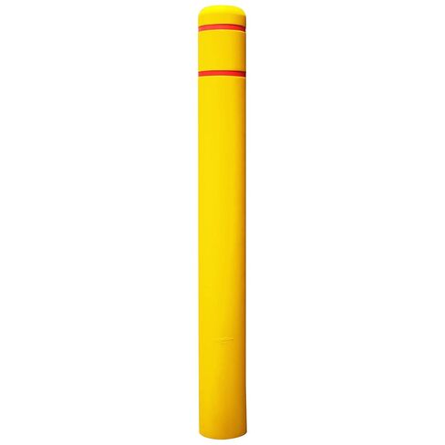 Ideal Shield 1/8" Yellow Safety Bollard Cover 6" with Red Stripes, 67" H. Installation Tape Included with Flat Top Bollard Post Sleeve in Kuwait