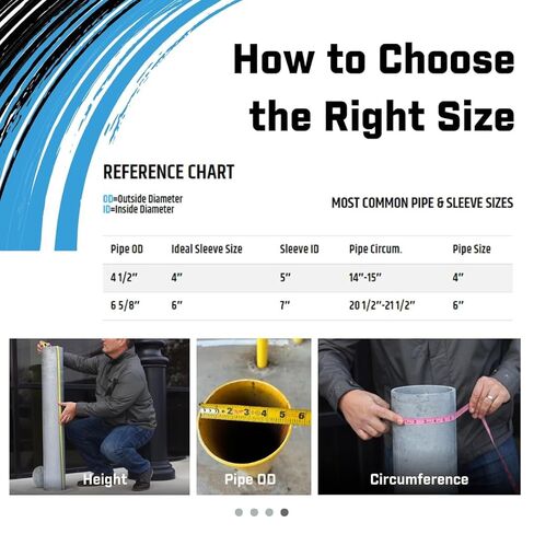 Ideal Shield 1/8" Yellow Safety Bollard Cover 6" with Red Stripes, 67" H. Installation Tape Included with Flat Top Bollard Post Sleeve in Kuwait