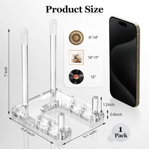 حوامل أطباق للعرض، 2 حامل عرض أكريليك شفاف مع أوتاد قابلة للتعديل للوحة الزخرفية والكتب والسجلات واللوحة وإطار الصورة والطبق الفني على سطح الطاولة in Kuwait