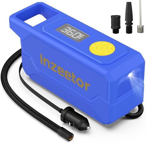 150 PSI Tire Inflator Portable Air Compressor, 12V DC Auto Shutoff Air Pump with Digital Pressure Gauge and Emergency LED Light for Car Tires, Bicycle & Balloons, Black in Saudi Arabia