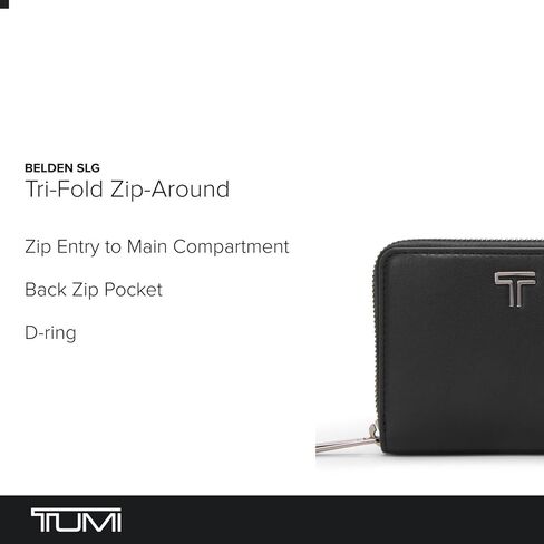 Tumi Tri Fold Zip Around, Black/Gunmetal, One Size in Saudi Arabia