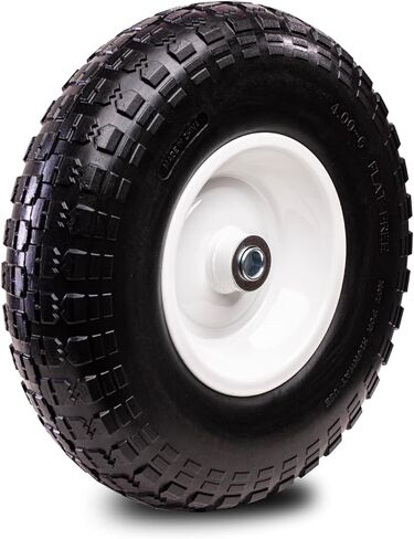 Taifa 2 PCS 13 Inch Solid Flat Free Replacement Tires and Wheels 4.00-6 with 5/8'' Bearing and 2.17'' Offset Hub, Air Less Wheel for Wheelbarrow/Wagon/Hand Truck/Trolley/Garden Scooter etc. in Kuwait