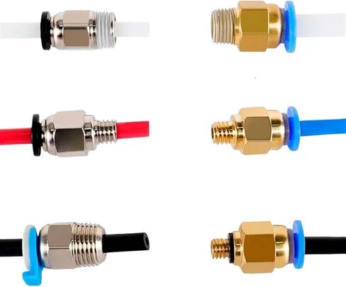 5 Pcs Pneumatic Connector Quick Jointer Coupler 1.75/3mm Pipe PC4 PC6 01 m6 m5 PTFE Tube Extruder(PC4-01 Blue) in Saudi Arabia