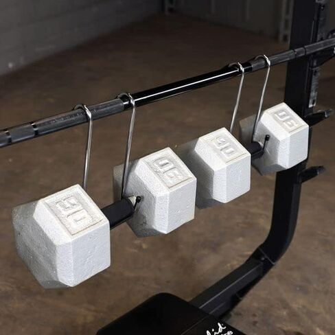 Body-Solid Tools (BSTDH) Dumbbell Spotter Hooks for Connecting and Hanging Dumbbells to Barbells (Midnight Black) in Saudi Arabia