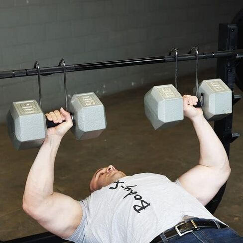 Body-Solid Tools (BSTDH) Dumbbell Spotter Hooks for Connecting and Hanging Dumbbells to Barbells (Midnight Black) in Saudi Arabia