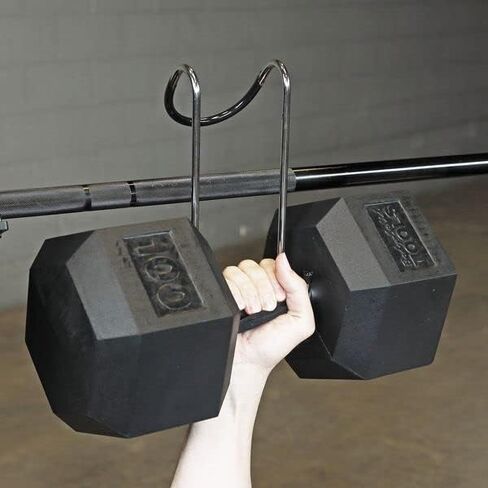 Body-Solid Tools (BSTDH) Dumbbell Spotter Hooks for Connecting and Hanging Dumbbells to Barbells (Midnight Black) in Saudi Arabia