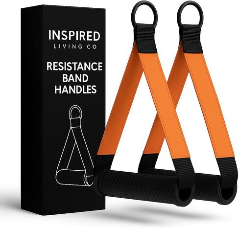 Inspired Living Co. مرفق كابل مقبض على شكل حرف D (عبوة من قطعتين) - مقابض كابلات الصالة الرياضية شديدة التحمل لآلات الكابلات، وصالة الألعاب الرياضية المنزلية وأشرطة المقاومة - مقابض على شكل حرف D غير قابلة للانزلاق لعمليات السحب والصفوف وتدريب القوة in Kuwait