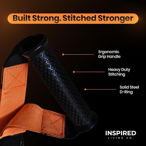 Inspired Living Co. مرفق كابل مقبض على شكل حرف D (عبوة من قطعتين) - مقابض كابلات الصالة الرياضية شديدة التحمل لآلات الكابلات، وصالة الألعاب الرياضية المنزلية وأشرطة المقاومة - مقابض على شكل حرف D غير قابلة للانزلاق لعمليات السحب والصفوف وتدريب القوة in Kuwait