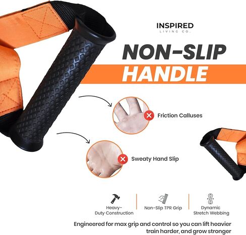 Inspired Living Co. مرفق كابل مقبض على شكل حرف D (عبوة من قطعتين) - مقابض كابلات الصالة الرياضية شديدة التحمل لآلات الكابلات، وصالة الألعاب الرياضية المنزلية وأشرطة المقاومة - مقابض على شكل حرف D غير قابلة للانزلاق لعمليات السحب والصفوف وتدريب القوة in Kuwait