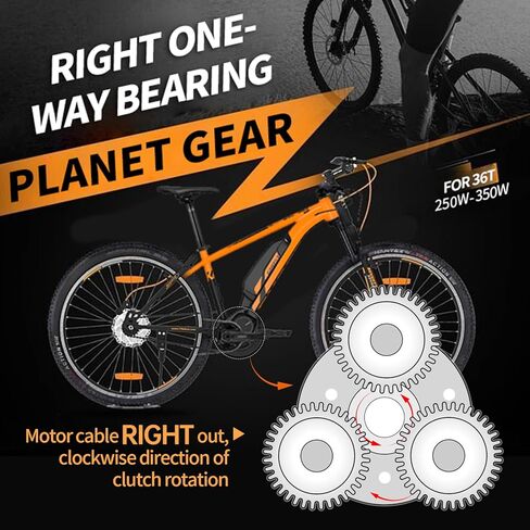 محرك دراجة كهربائية قابض داخلي مع تروس، 3 عجلات من النايلون، متطابقة مع محركات محور العجلة 250 وات/ 350 وات/ 500 وات، ملحقات الدراجات الكهربائية in Kuwait